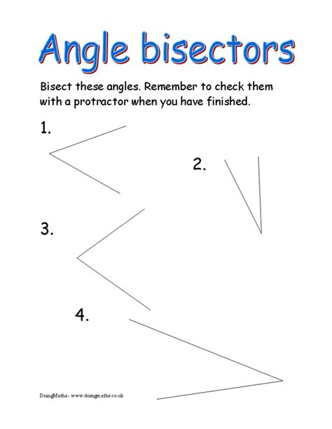 Bisecting Angles Worksheet