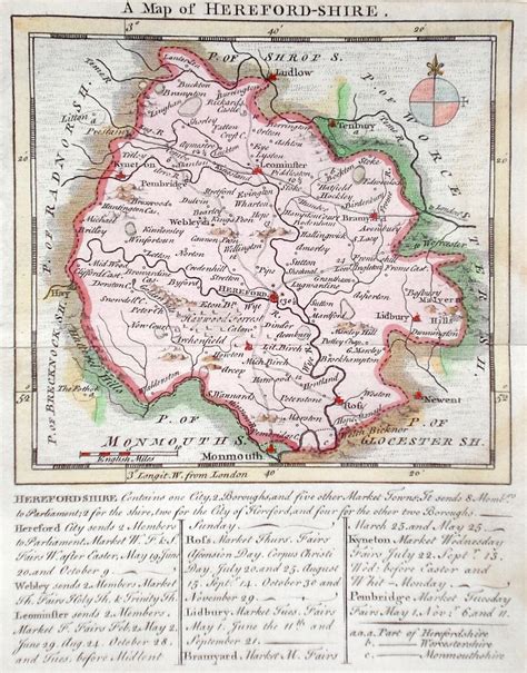 Antique Maps of Herefordshire