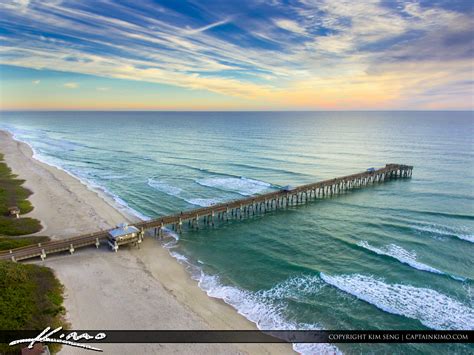 Juno Beach Pier Aerial HDR Photography