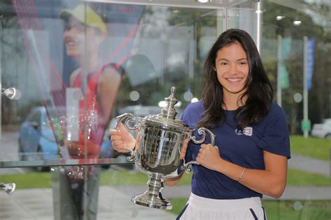 Emma Raducanu reunited with US Open trophy she has 'loaned' to LTA as ...