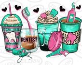 Dentist Coffee Cups Png Sublimation Design Western Coffee - Etsy