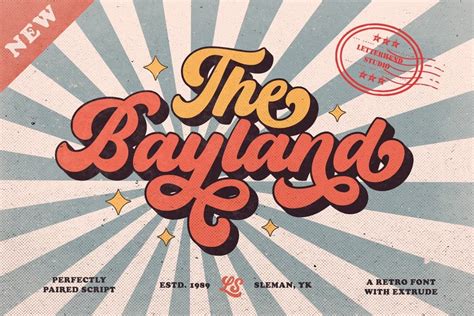 The Bayland Retro Script Font - Dafont Free