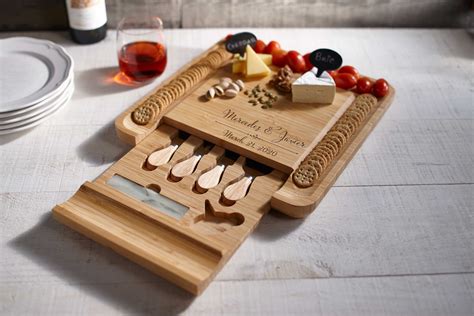 Personalized cheese board set, Custom cheese board set, Engraved cutting board, Wedding gifts ...