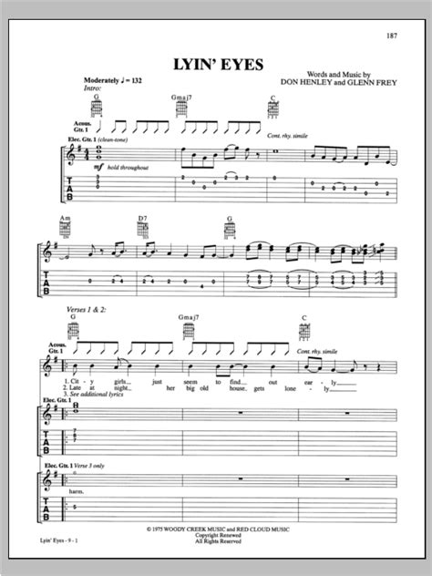 Lyin' Eyes by Eagles - Guitar Tab - Guitar Instructor