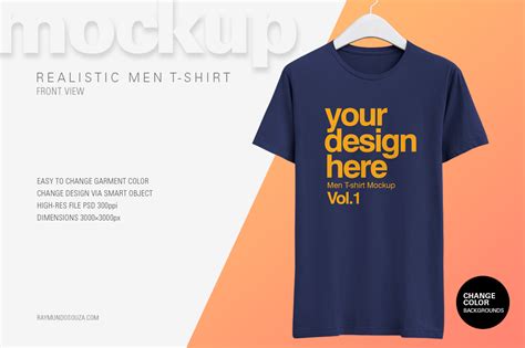 T-Shirt Mockup Template Front Back Photoshop Templates Creative Market ...