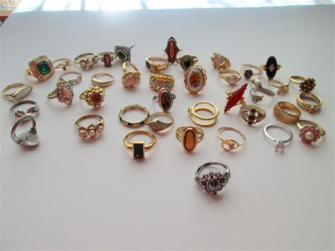 Large Lot Vintage Avon Jewelry Costume Rings Over 40 pieces