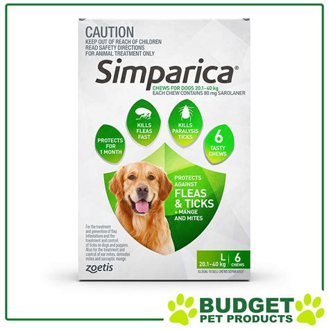 Simparica For Dogs Flea and Tick Treatment 6 Chews | eBay