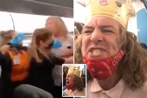 Man in Burger King crown sparks mass brawl on plane after repeatedly calling fellow passengers N ...