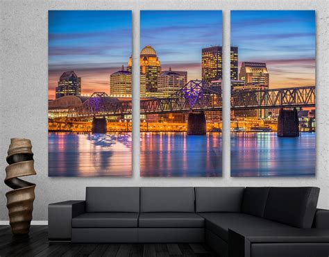 Louisville Kentucky Skyline Canvas Print Wall Art at Dusk | Etsy