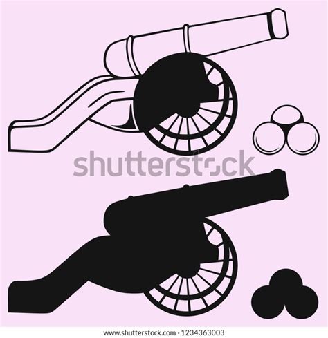 Cannon Vector Silhouette Isolated Stock Vector (Royalty Free ...