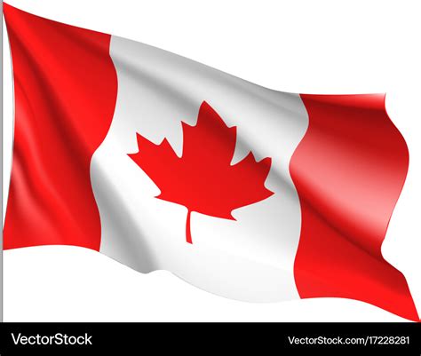 Waving flag of canada Royalty Free Vector Image