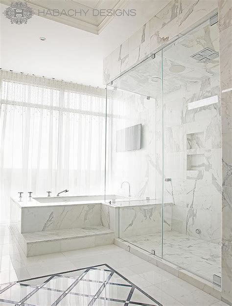 Marble Steps to Tub - Contemporary - Bathroom