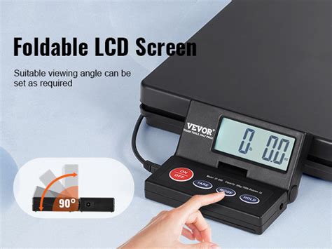 VEVOR Digital Shipping Scale, 110 lbs x 0.07 oz. Heavy Duty Postal Scale with Timer, Tare, Hold ...