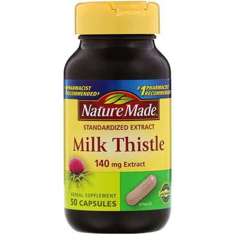 Nature Made, Milk Thistle, 140 mg Extract, 50 Capsules - iHerb