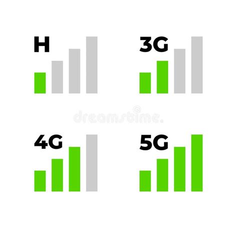 Signal Bar Vector Icon Set. Progress of a Signal Bar. Mobile Phone ...