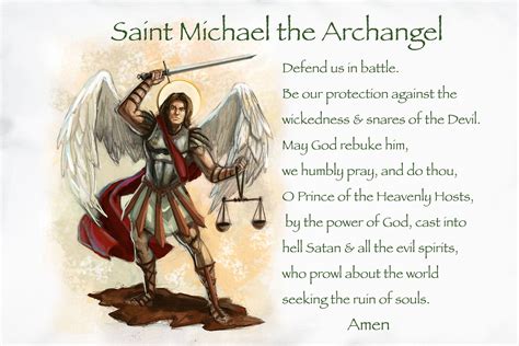 SEPTEMBER 29th: Prayer To Michael The Archangel Holy Card ...