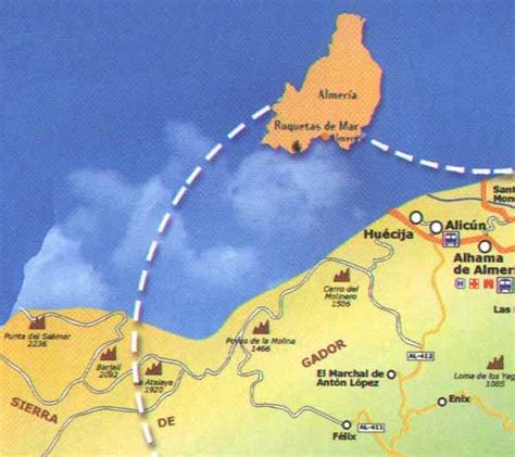 Map of Roquetas de Mar in Almeria, Spain