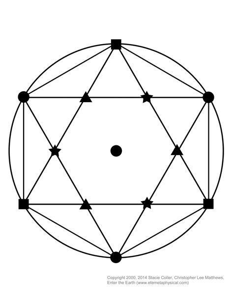 Interested in making a crystal grid? This is a hexagram based template, also known as Star of ...