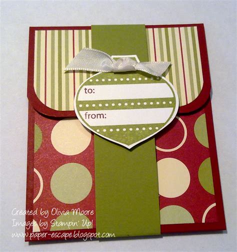 Paper Escape ~ Olivia Moore: Stampin'Up! Demonstrator Australia: Jolly Gift Card Holder