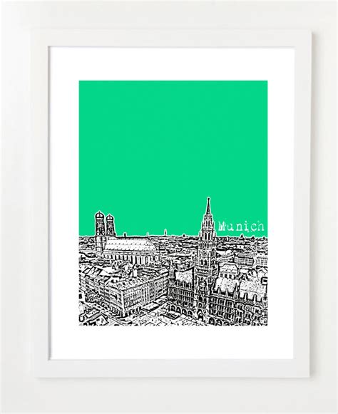 Munich Germany Poster Munich Germany City Skyline Art Print Munich Art Print Munich Skyline - Etsy