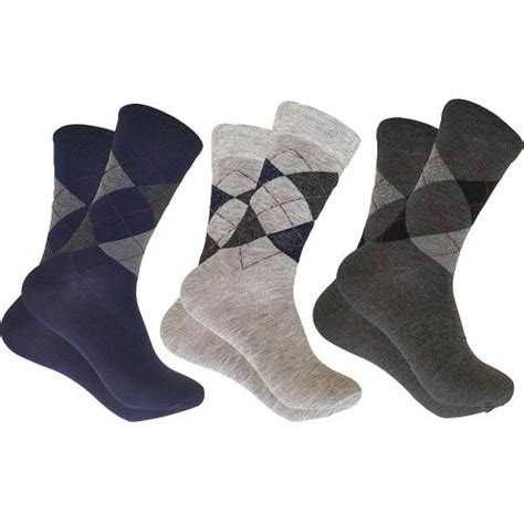 Buy Cotson Organic Combed Argyle Diamonds Cotton Socks For Men -Pack Of ...