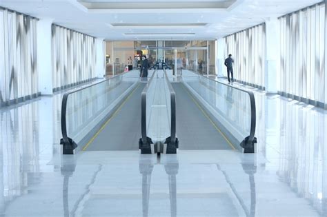 Premium Photo | Airport escalator