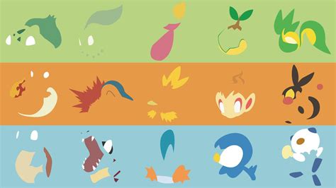 Starters Minimalist Compilation Wallpaper (1920x1080) : pokemon