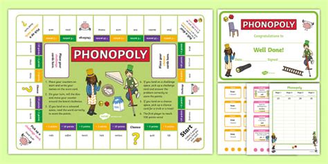 Phase 4 Phonics Phonopoly Board Game (teacher made) - Twinkl