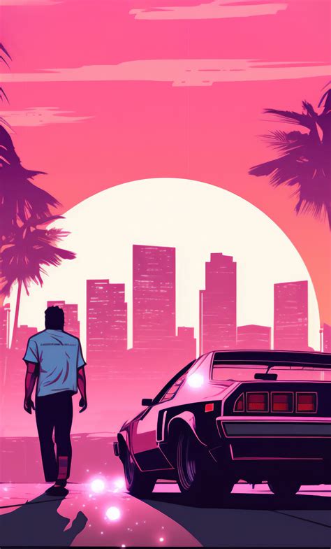 1280x2120 Gta Vice City Skyline Palm Trees iPhone 6+ ,HD 4k Wallpapers ...