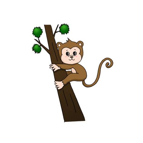 Monkey In Tree Drawing