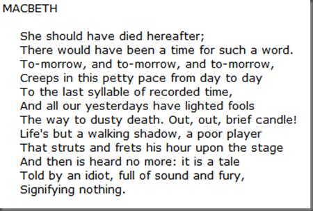 William Shakespeare Macbeth Quotes Tomorrow. QuotesGram