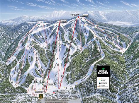 2018 Snow Summit Trail Map | Trail maps, Ski trails, Snowboarding resorts