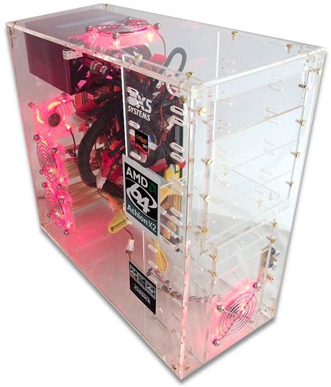 Sunbeam CLEAR Acrylic PC case, 580W PSU, 5 RED LED Fans on PopScreen