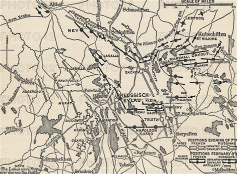 'Map of the Battle of Eylau', 1807, (1896). Artist: Unknown. - Photo12-Heritage Images-The Print ...