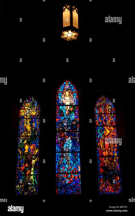 Stained glass windows inside of the Washington National Cathedral Stock Photo - Alamy