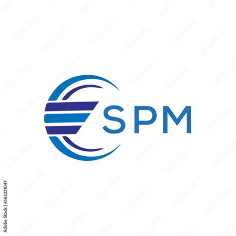 SPM letter logo. SPM blue image on white background. SPM vector logo ...