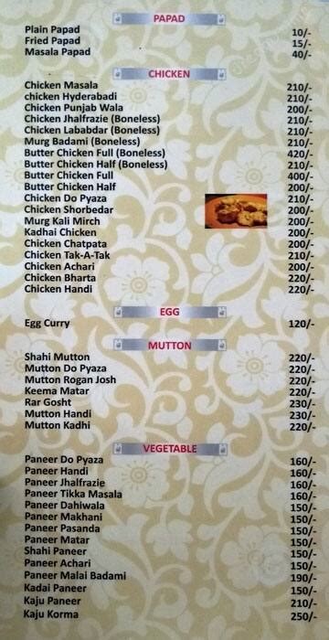 Menu at MELA RESTAURANT, Allahabad