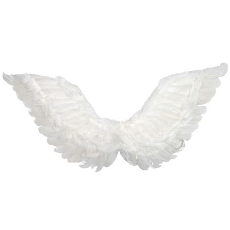 Medium White Feather Angel Wings Up