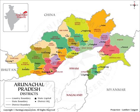 Arunachal Pradesh Map, Arunachal Map, Arunachal Pradesh District Map