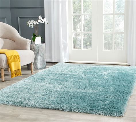 Shaf Light Blue Area Rug | Light blue rug, Brown shag rug, Shag rug