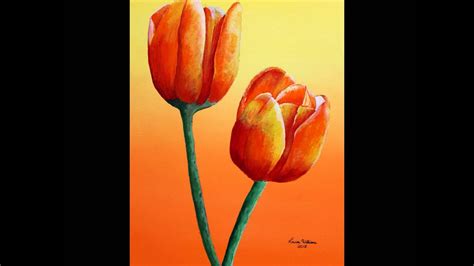 Tulip Paintings...........Tulip Paintings in Acrylic - YouTube