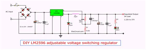 LM2596 3-A Step-Down Voltage Regulator - Electronic Circuit