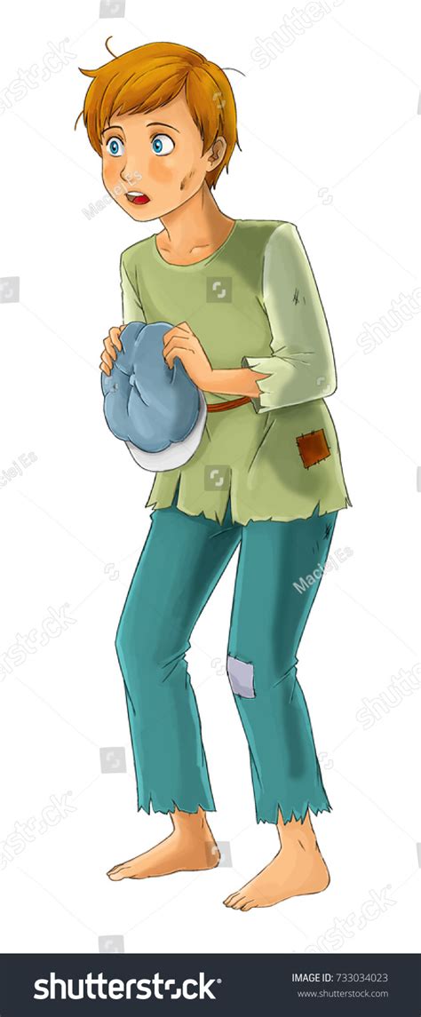 Beautifully Colored Cartoon Character Young Poor Stock Illustration 733034023 | Shutterstock