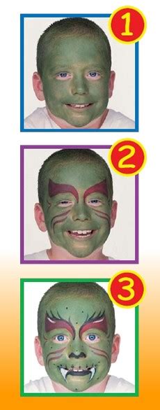 How to craft green monster face painting for kids - Hellokids.com