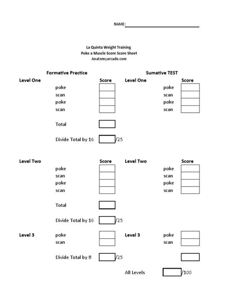 Poke a Muscle Worksheet | PDF