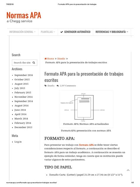 Formato APA Para La Presentación de Trabajos | Publicación ...