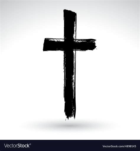 Hand drawn black grunge cross icon simple Vector Image