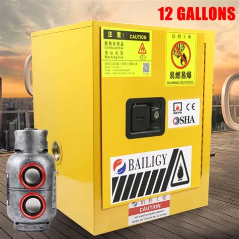 12 GALLON SAFETY Cabinet Flammable Liquid Storage Fire Protection Leakproof Bins $128.90 - PicClick
