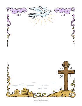 Cross And Dove | Borders for paper, Page borders design, Boarder designs