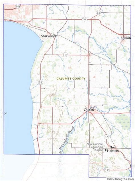 Map of Calumet County, Wisconsin